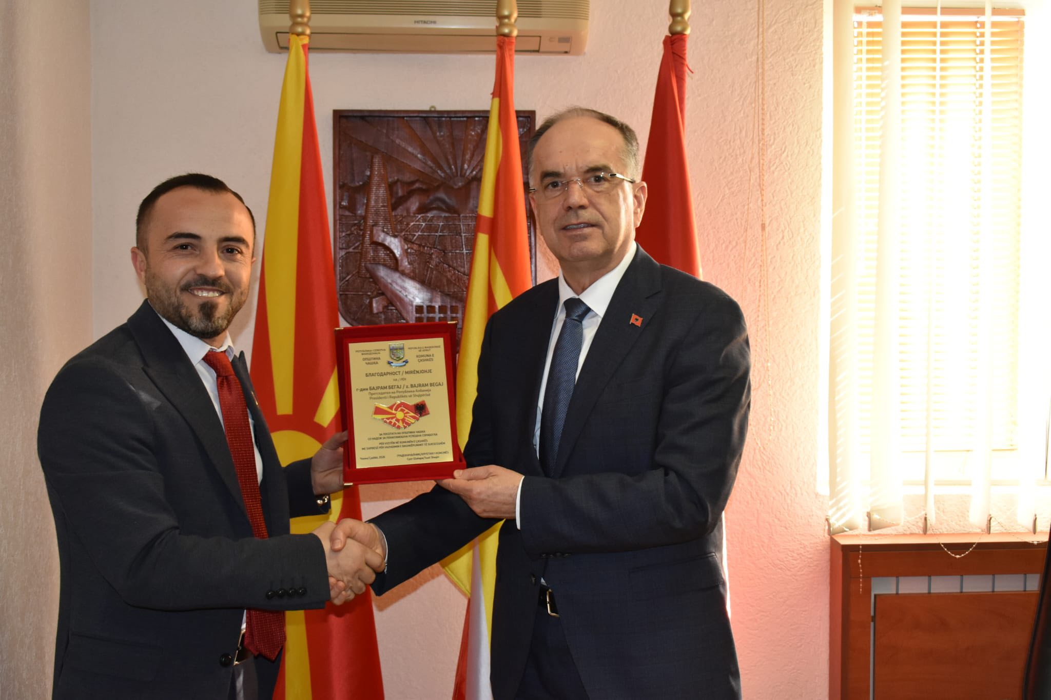 Presidenti Begaj në Çashkë, takim me kryetarin Suat Shaqiri