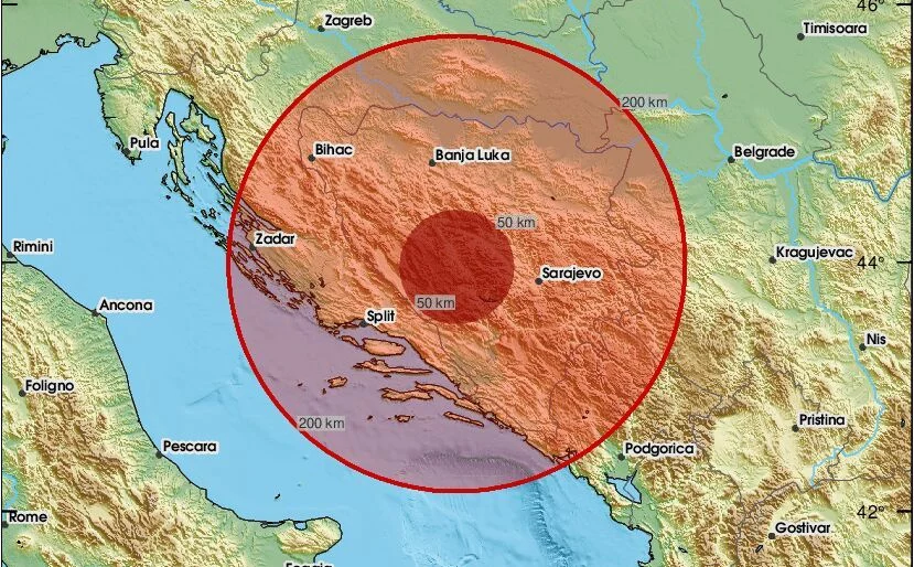 Tërmet i fuqishëm godet Bosnjën dhe Hercegovinën